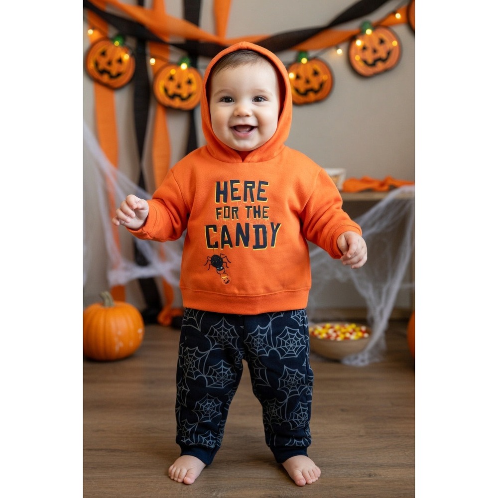 Carter's Child of Mine Baby Boy Halloween, Here For The Candy Outfit, 12 Months